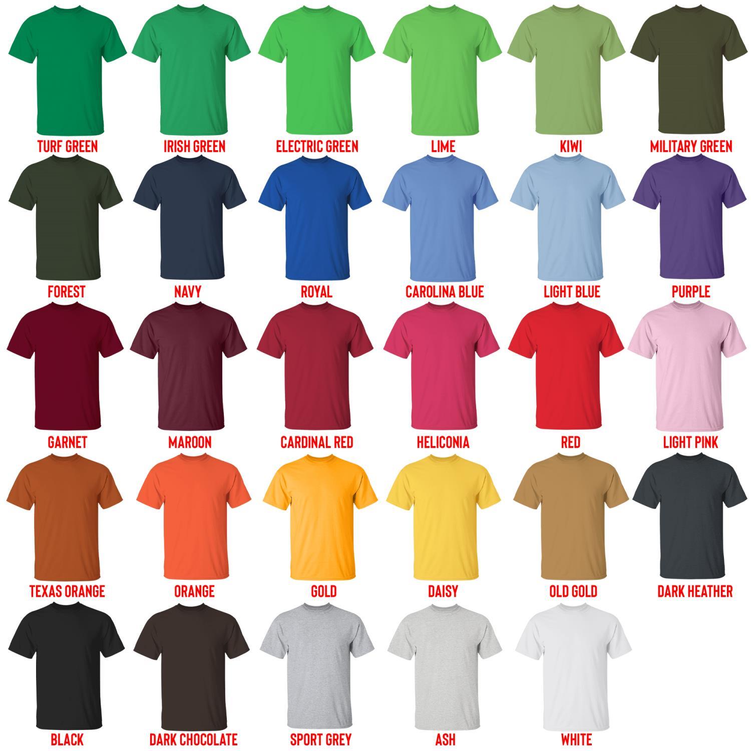 t shirt color chart - Paramore Band Store